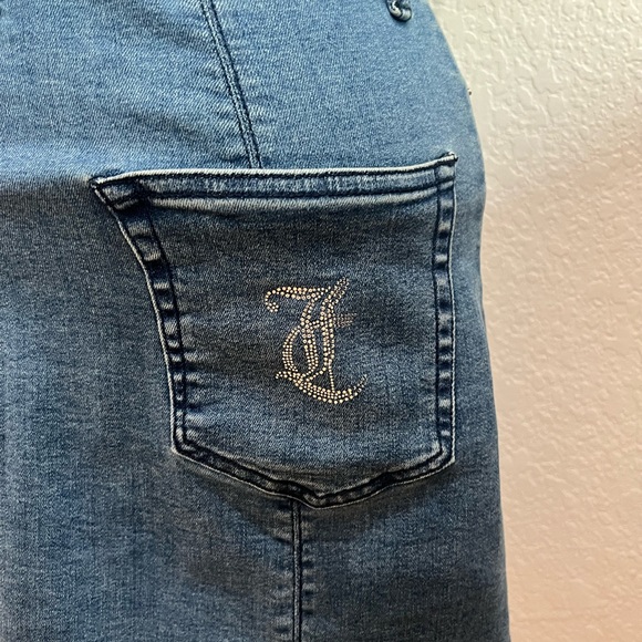 NWT Juicy Couture Denim Sweetheart Neckline mini Dress dark Wash size M NWT - Picture 5 of 13